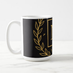 Caneca De Café "Emblema Real NMKY – Design de Crista com Monogram