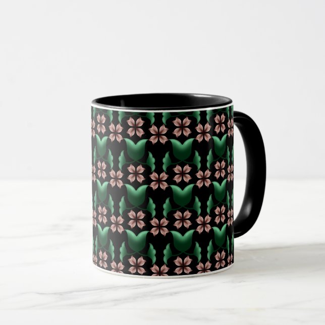 Caneca de café Emerald & Blush Botanical (Frente Esquerda)