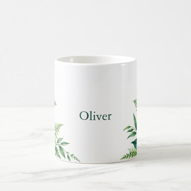 Caneca De Café Emerald Fern Personalizado (Centro)