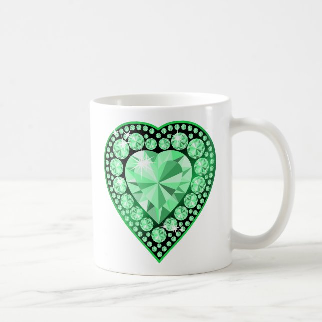 Caneca De Café Emerald Gem Heart (Direita)