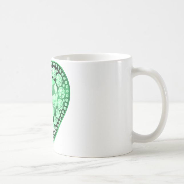 Caneca De Café Emerald Gem Heart (Direita)