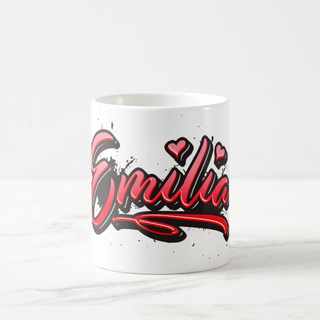 Caneca De Café Emilia Heart Splash Graffiti (Centro)