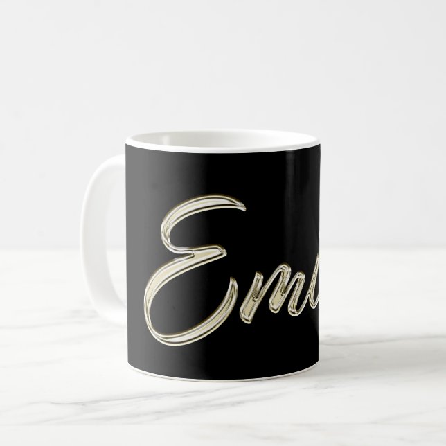 Caneca De Café Emilio Name whitegold Tasse Teetasse Kaffeetasse (Frente Esquerda)