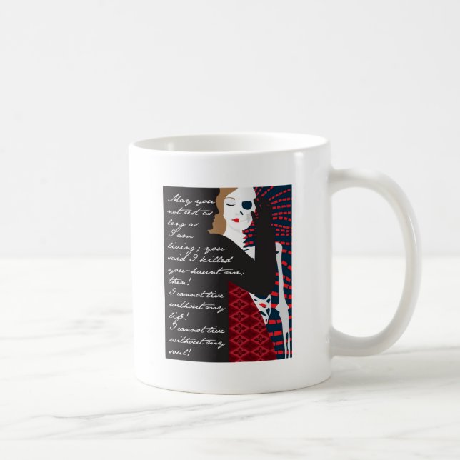 Caneca De Café Emily Bronte/Wuthering o design do presente da (Direita)