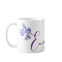 Emily personalizável nome azul crocus floral bonit