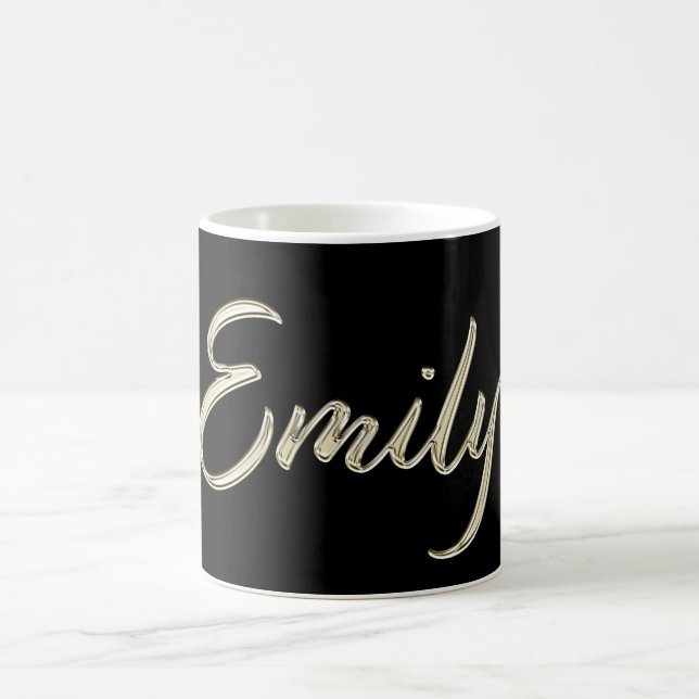 Caneca De Café Emily white gold Handwriting Tasse Kaffeetasse (Centro)