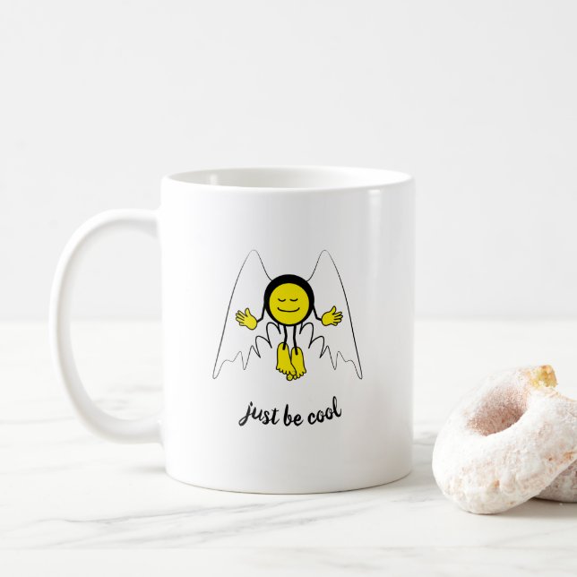 Caneca De Café Emoji de Anjo (Com Donut)