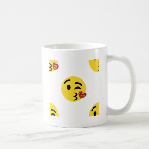 Caneca De Café emoji de beijo brilhante