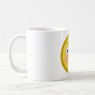 Caneca De Café Emoji de Cara Engraçada com Língua para Fora