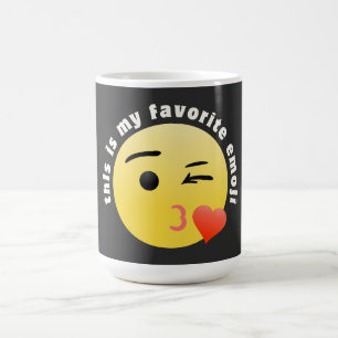 Caneca De Café Emoji de Coração Beijando