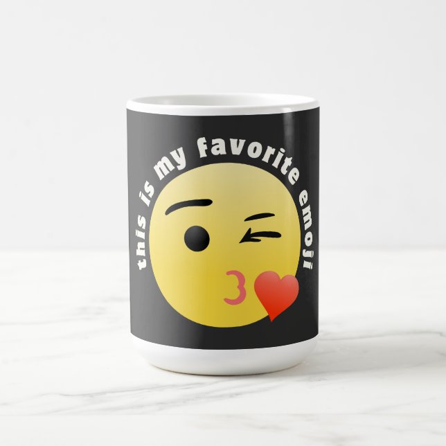 Caneca De Café Emoji de Coração Beijando (Centro)