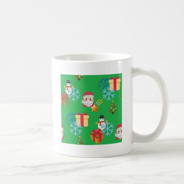 Caneca De Café emoji de natal verde (Direita)
