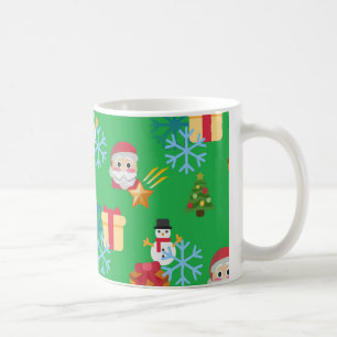 Caneca De Café emoji de natal verde
