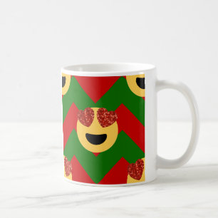 Caneca De Café emoji do coração de natal