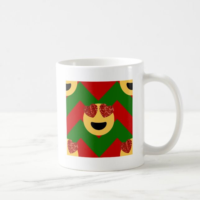 Caneca De Café emoji do coração de natal (Direita)