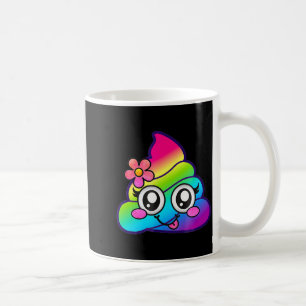 Caneca De Café Emoji Op Arco-íris Unicórnio Fofo O Flor Boba
