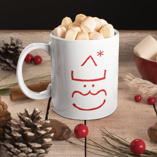 Caneca De Café Emoticon Divertido Fofo Papai Noel Geek Nerd Cacau