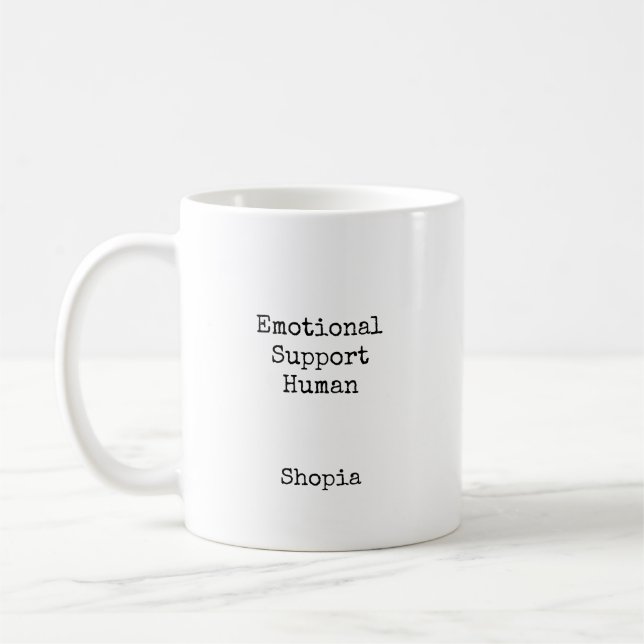 Caneca De Café Emotional Support Human Personalized  (Esquerda)