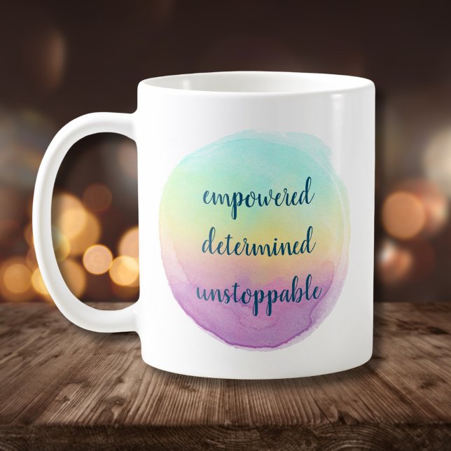 Caneca De Café Empoderada Determinada Imparável (Criador carregado)