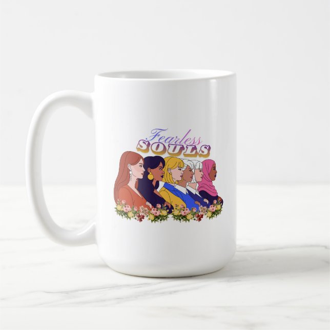 Caneca De Café Empoderamento de Mulheres Fearless Souls (Esquerda)