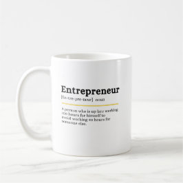 Caneca De Café Empreendedor Definição de Substantivo Motivacional