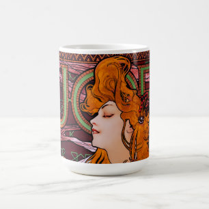 Caneca De Café Emprego de Alphonse Mucha Vintage Art Nouveau Trab