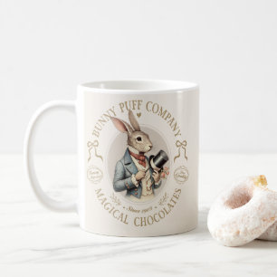 Caneca De Café Empresa Bunny Puff Cavalheiro Coelho Vintage