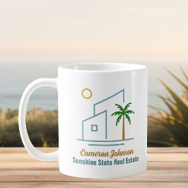 Caneca De Café Empresa de Imóveis de Praia Personalizada