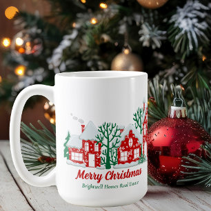 Caneca De Café Empresa de Imóveis Personalizada Feliz Natal