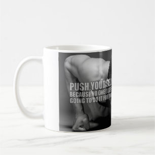 Caneca De Café Empurre-se - Motivação do Workout