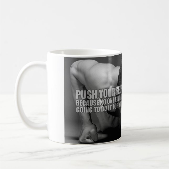 Caneca De Café Empurre-se - Motivação do Workout (Esquerda)
