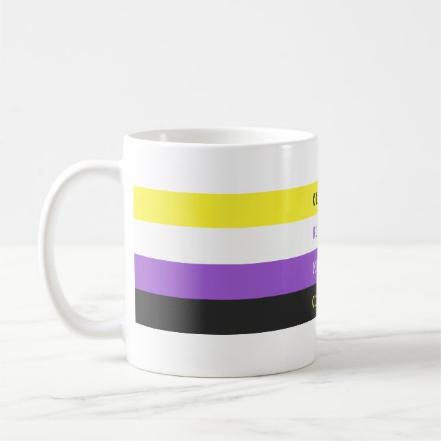 Caneca De Café Enby Binary Mug (Esquerda)