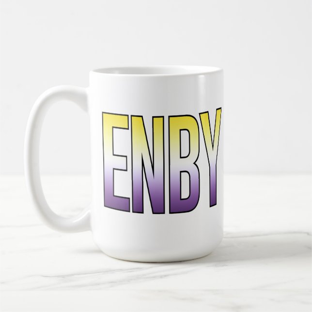 Caneca De Café ENBY - Não binário (Esquerda)