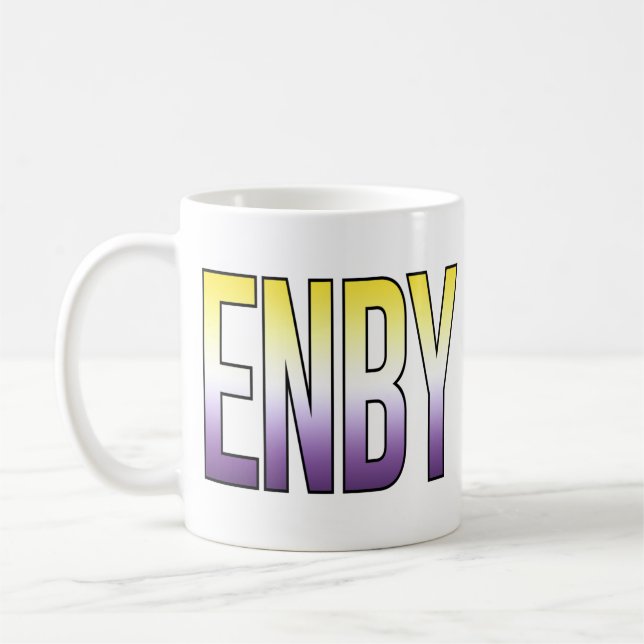 Caneca De Café ENBY - Não binário (Esquerda)