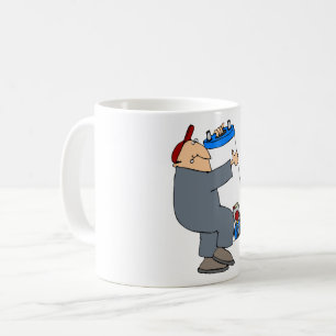 Caneca De Café Encanador de desenho animado carregando tanque de 
