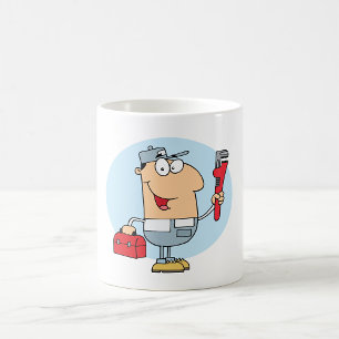 Caneca De Café Encanador de desenho animado segurando chave de tu