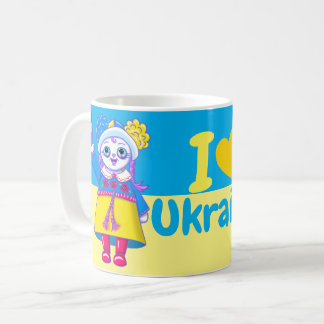 Caneca De Café Encantador de fundos "I Heart Ucrânia" para Ucrâni