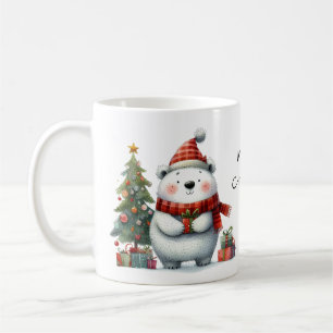 Caneca De Café Encantador Urso Polar Feliz Natal