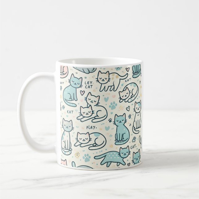 Caneca De Café Encantadora De Mata De Gato (Esquerda)