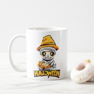 Caneca De Café Encantadora Múmia Design de Halloween Cute e Spook