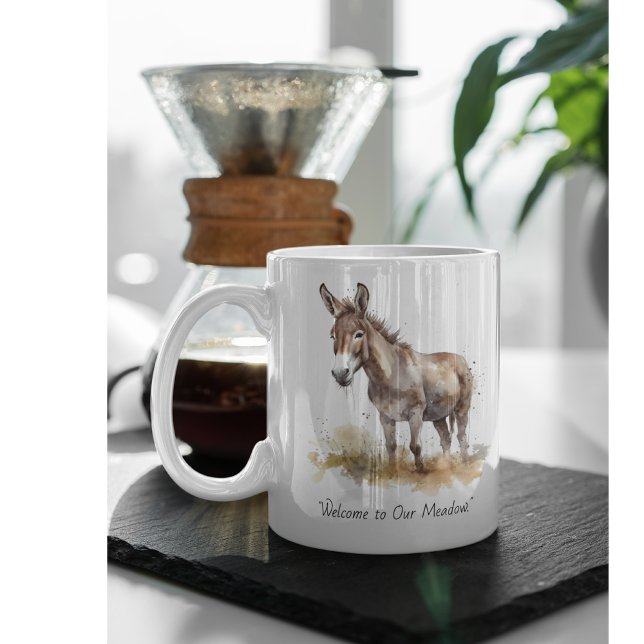 Caneca De Café Encantadora Serenidade Donkey, costume (Criador carregado)