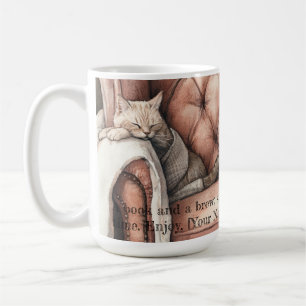 Caneca De Café Encantando Cama de Booklover de Aquarela