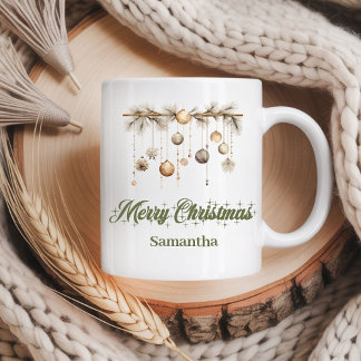 Caneca De Café Encanto pastel terroso nórdico nome personalizado