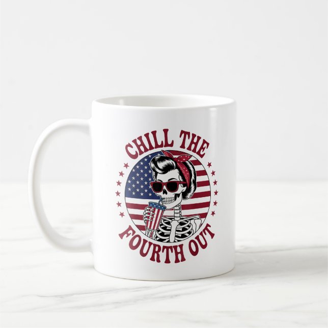 Caneca De Café Encham O Quarto Esqueleto Engraçado 4 De Julho (Esquerda)