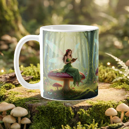 Caneca De Café Enchanted Day Fairy Reading a Book