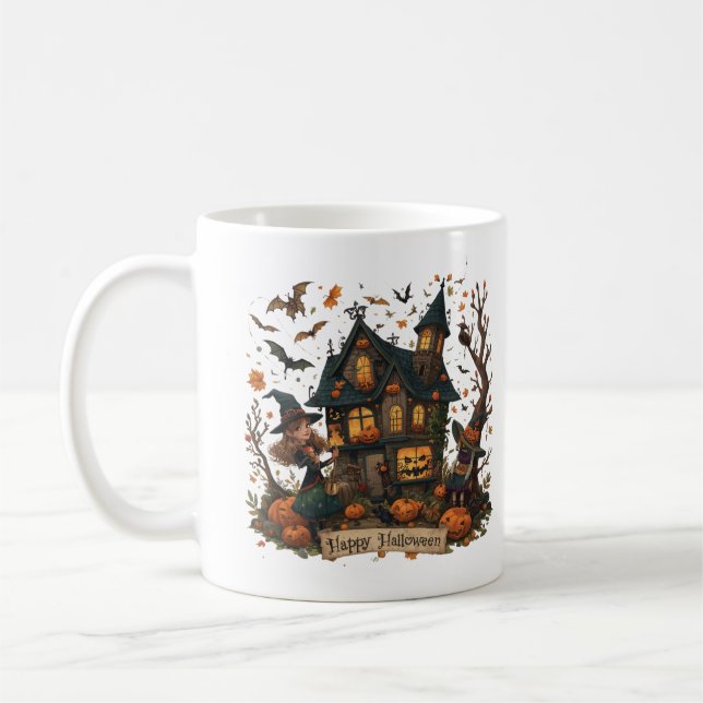 Caneca De Café Enchanted Haunted House Halloween (Esquerda)