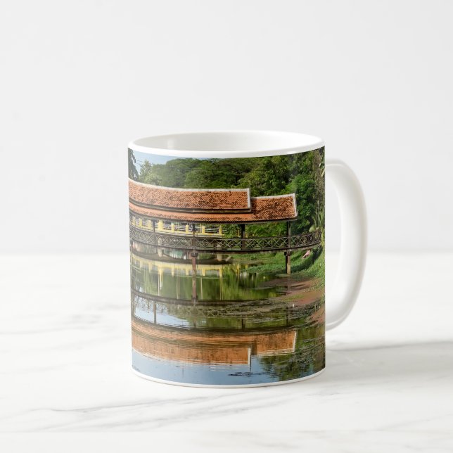 Caneca De Café Enchanted Reflections:  Bridges of Siem Reap (Frente Esquerda)
