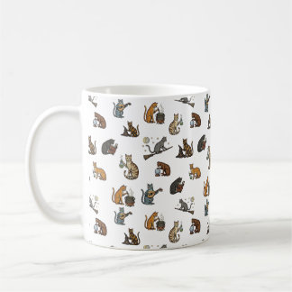 Caneca De Café Enchanting Witchy Cats - Magical Feline Adventure