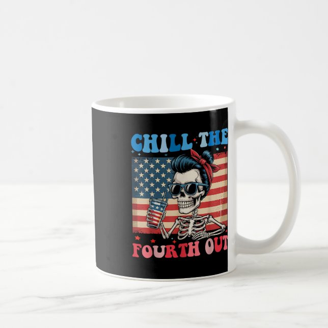 Caneca De Café Enche O Quarto Esqueleto Engraçado 4 De Julho Da M (Direita)