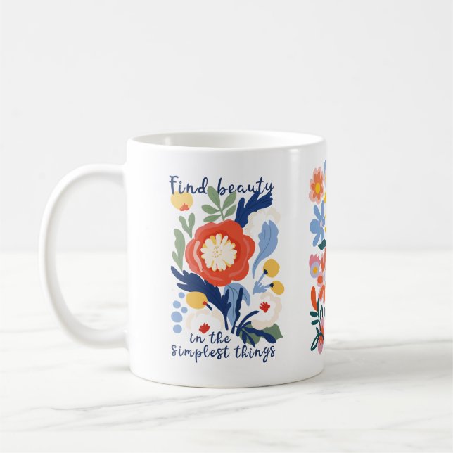 Caneca De Café Encontre a Bela Floral Mug (Esquerda)